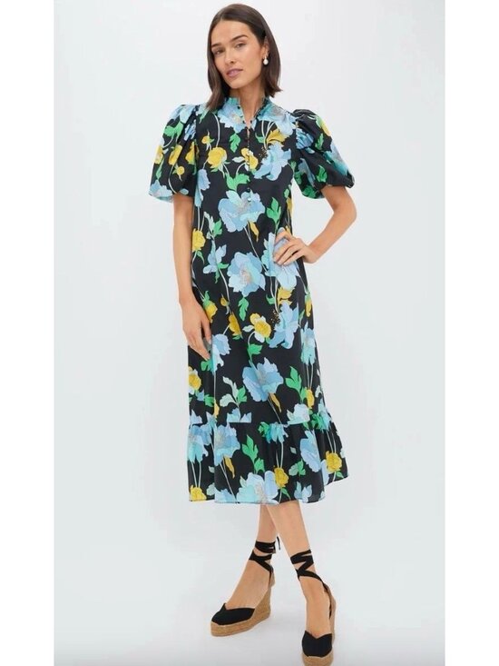 Tuckernuck Dresses & Skirts - BNWT Tuckernuck Hyacinth House Floral Mimi MIDI Dress Size XL Puff Sleeve